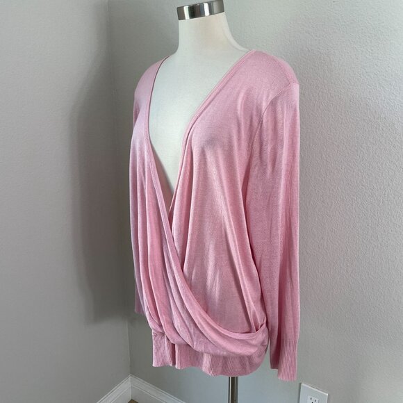 NEW Torrid Womens Plus 3X Tissue Weight Pullover Surplice Sweater Bleached Mauve - Picture 2 of 9